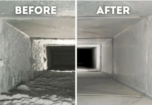 Before and After Duct Cleaning